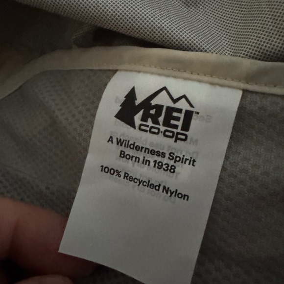 REI Co-op Peak 2.5L Rain Jacket Womens 2XL Beige Lightweight Hooded Outdoor Coat - Picture 5 of 6